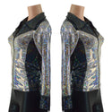 Silver and Black Kaleidoscope Rodeo Shirt with Fringe - 6