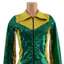 Gold and Green Kaleidoscope Rodeo Shirt with Fringe - 2