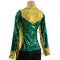 Gold and Green Kaleidoscope Rodeo Shirt with Fringe - 8