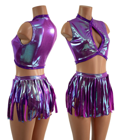 2PC Keyhole Top and Gladiator Shorts Set - Coquetry Clothing