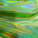 UV Glow Lime Holographic Fabric - Coquetry Clothing