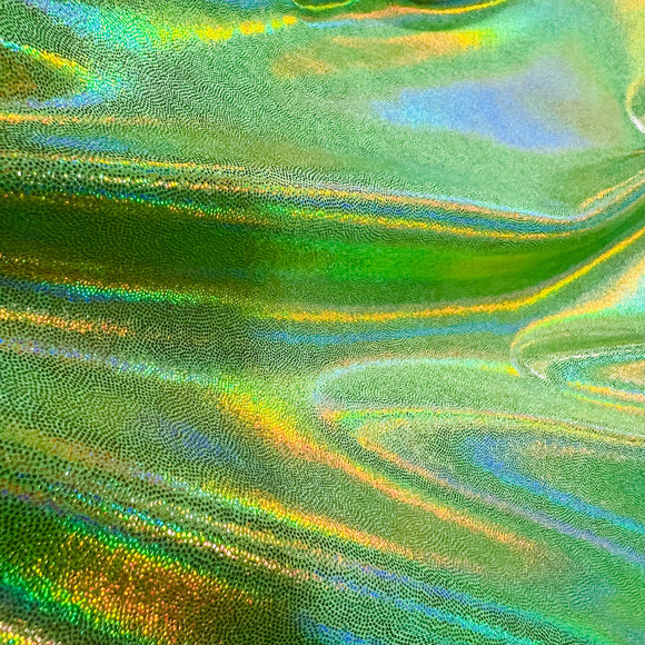 UV Glow Lime Holographic Fabric - Coquetry Clothing