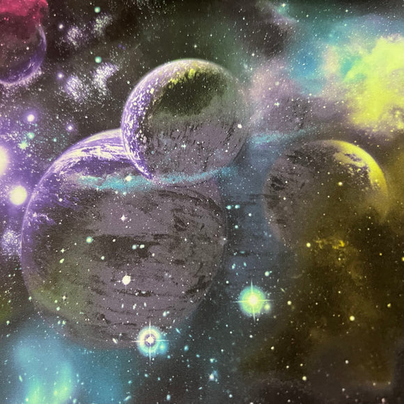 UV Glow Galaxy Print Spandex Fabric - Coquetry Clothing