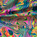 UV Glow Neon Flux Print Spandex Fabric - Coquetry Clothing