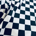 UV  Black & White Checkered Spandex Fabric - 2