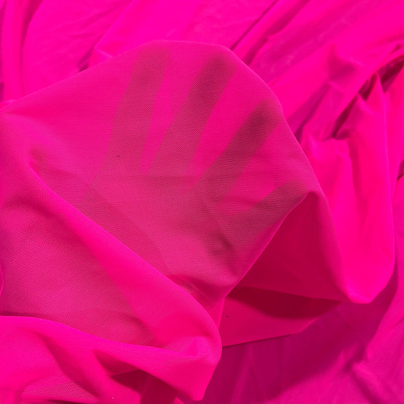 UV Glow Neon Pink Mesh Fabric - Coquetry Clothing