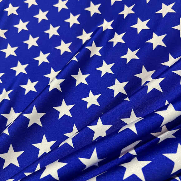 Blue & White Star Print Fabric - Coquetry Clothing
