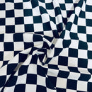 UV  Black & White Checkered Spandex Fabric - Coquetry Clothing
