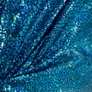 Turquoise on Black Shattered Glass Fabric - Coquetry Clothing