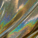 Gold Sparkly Jewel Holographic Fabric - Coquetry Clothing