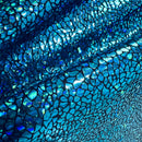 Turquoise on Black Shattered Glass Fabric - Coquetry Clothing