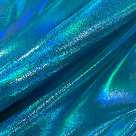 Peacock Blue Holographic Fabric - Coquetry Clothing