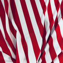 Red and White Stripe Spandex Fabric - Coquetry Clothing
