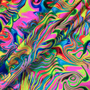 UV Glow Neon Flux Print Spandex Fabric - Coquetry Clothing