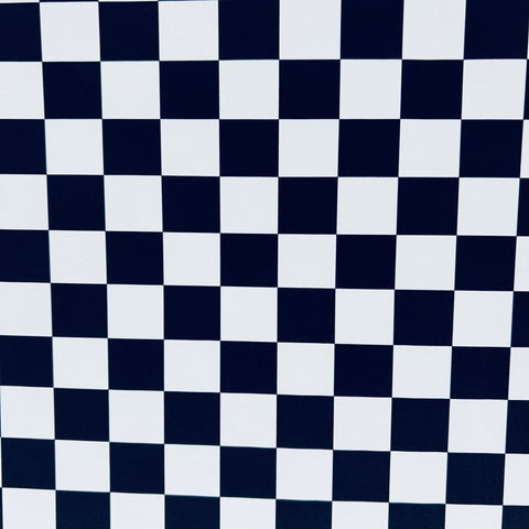 UV  Black & White Checkered Spandex Fabric - Coquetry Clothing