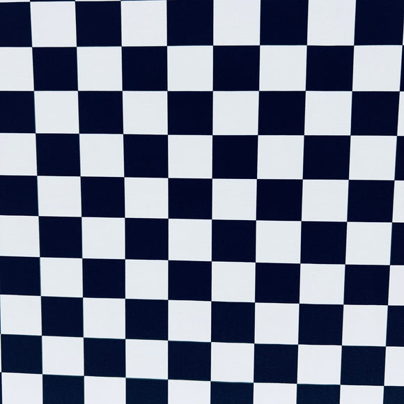 UV  Black & White Checkered Spandex Fabric - Coquetry Clothing