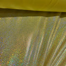 Yellow Sparkly Jewel Holographic Fabric - Coquetry Clothing
