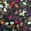 UV Glow Unicorns and Rainbows Fabric - Coquetry Clothing