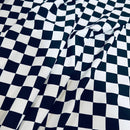 UV  Black & White Checkered Spandex Fabric - Coquetry Clothing