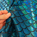 Turquoise Dragon Scale Fabric - 5