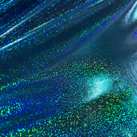 Ocean Sparkle Holographic Spandex Fabric - Coquetry Clothing