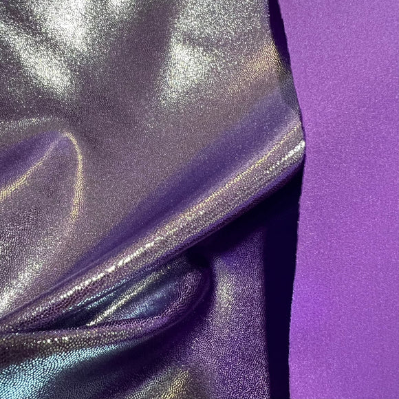 Lavender Ice Metallic Spandex Fabric - Coquetry Clothing