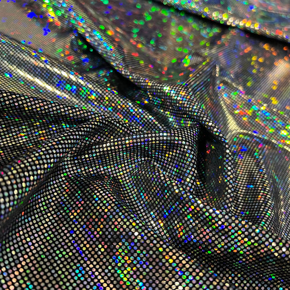 Silver Kaleidoscope Holographic Stretch Fabric - Coquetry Clothing
