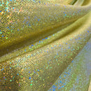 Yellow Sparkly Jewel Holographic Fabric - Coquetry Clothing