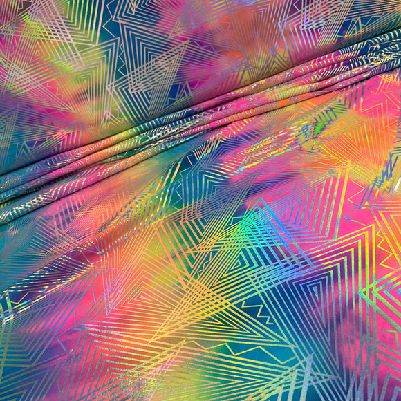 UV Glow Spectrum Holographic Stretch Fabric - Coquetry Clothing