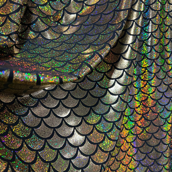 Gold Dragon Scale Fabric - Coquetry Clothing