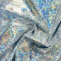 Silver on White Shattered Glass Fabric - 5