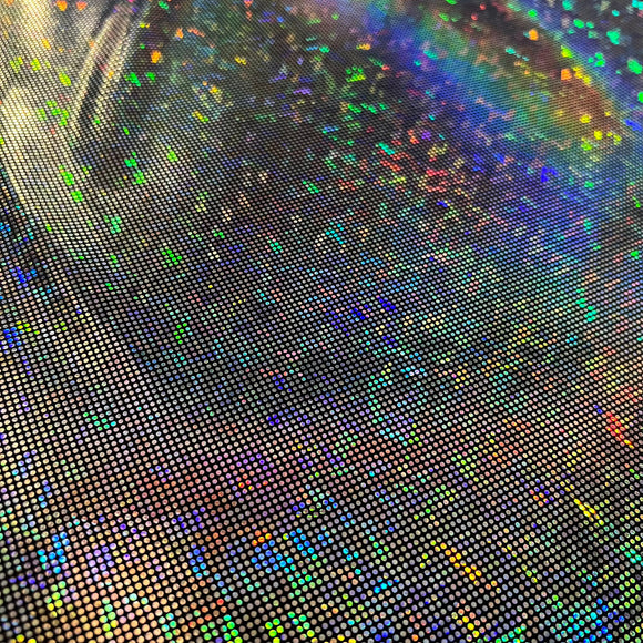 Silver Kaleidoscope Holographic Stretch Fabric - Coquetry Clothing