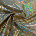 Gold Sparkly Jewel Holographic Fabric - 4