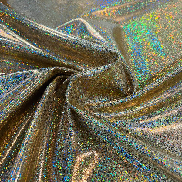 Gold Sparkly Jewel Holographic Fabric - 4