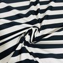UV Black & White Stripe Spandex Fabric - Coquetry Clothing
