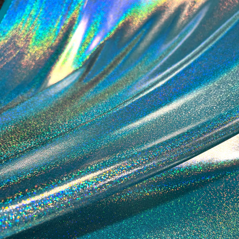 Seafoam Holographic Spandex Fabric - Coquetry Clothing