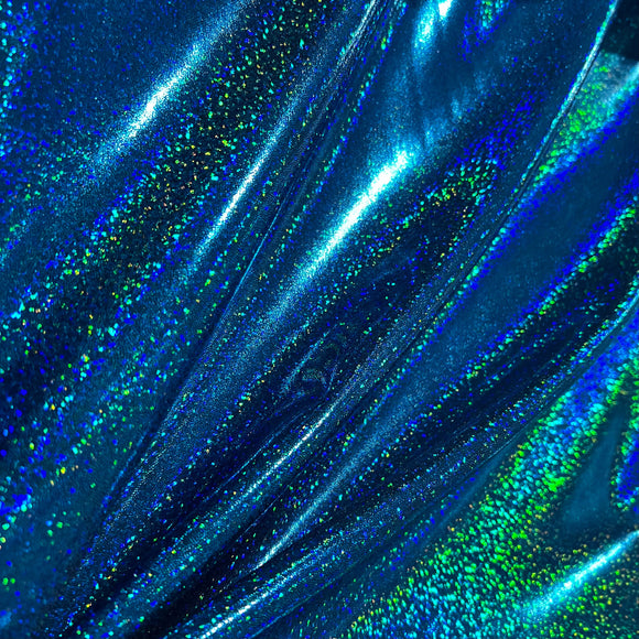Ocean Sparkle Holographic Spandex Fabric - Coquetry Clothing