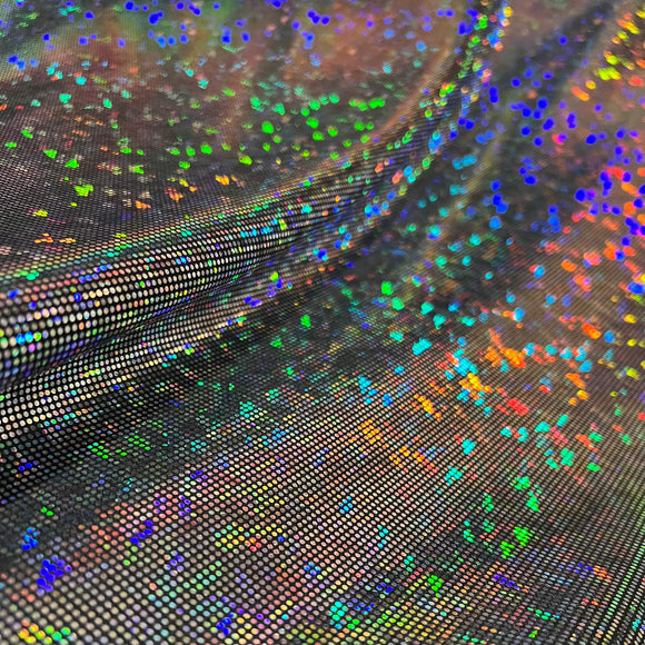 Silver Kaleidoscope Holographic Stretch Fabric - Coquetry Clothing