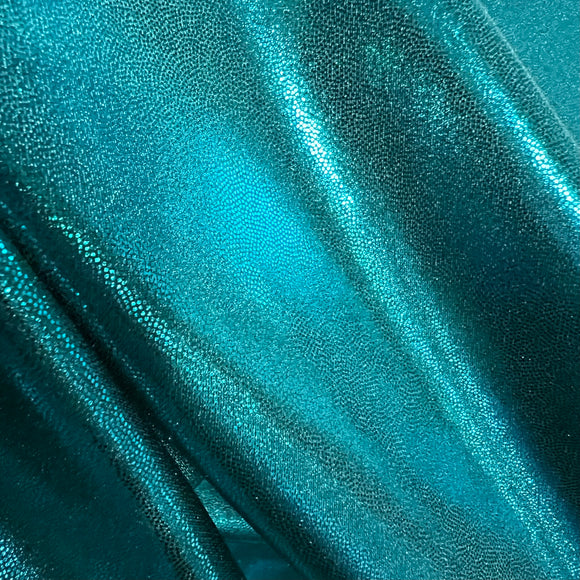 Teal Metallic Stretch Fabric