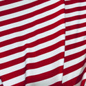 Red and White Stripe Spandex Fabric - 7