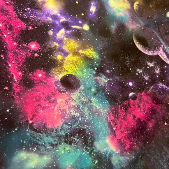 UV Glow Galaxy Print Spandex Fabric - Coquetry Clothing
