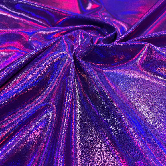 Grape Purple Holographic Spandex Fabric - Coquetry Clothing