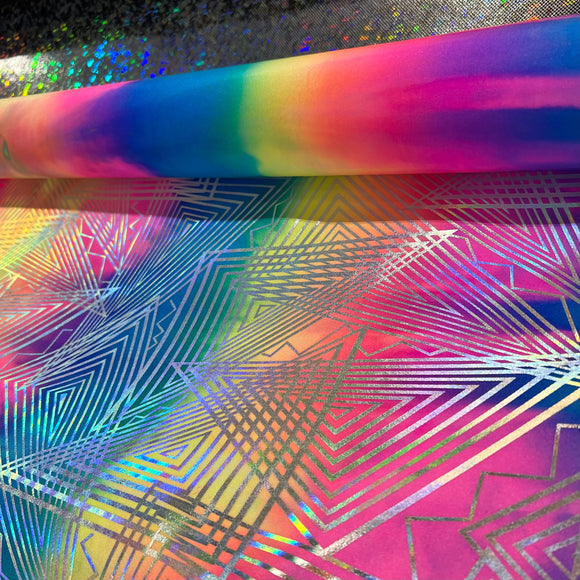 UV Glow Spectrum Holographic Stretch Fabric - Coquetry Clothing