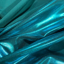 Teal Metallic Stretch Fabric-2