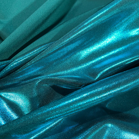 Teal Metallic Stretch Fabric