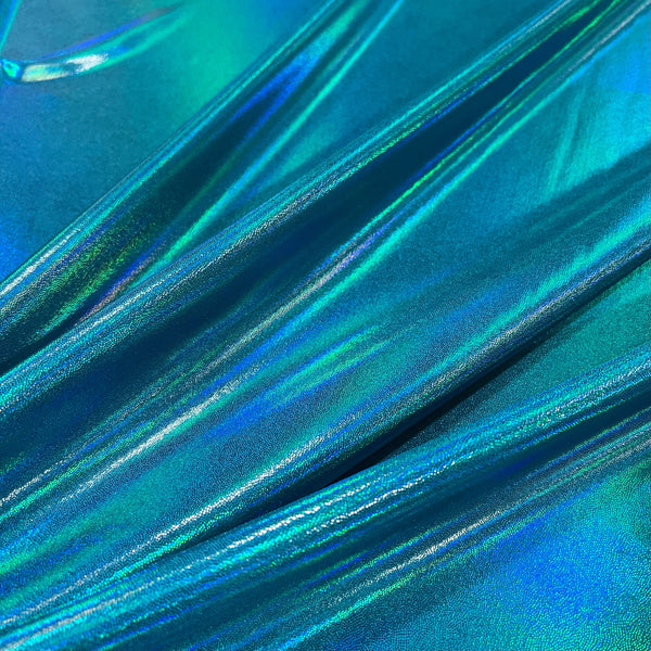 Peacock Blue Holographic Fabric - 3