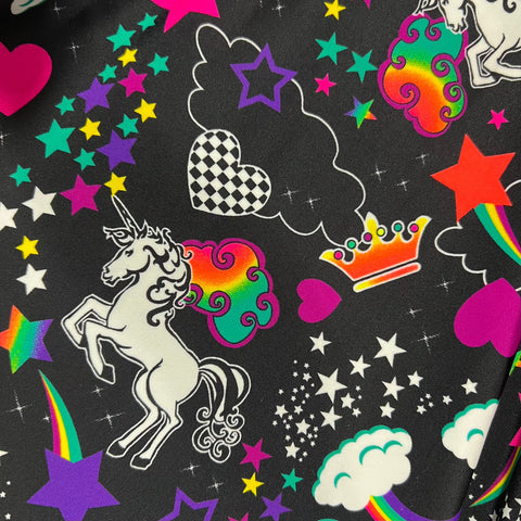 UV Glow Unicorns and Rainbows Fabric - Coquetry Clothing