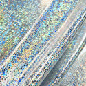 Silver on White Shattered Glass Fabric - 1