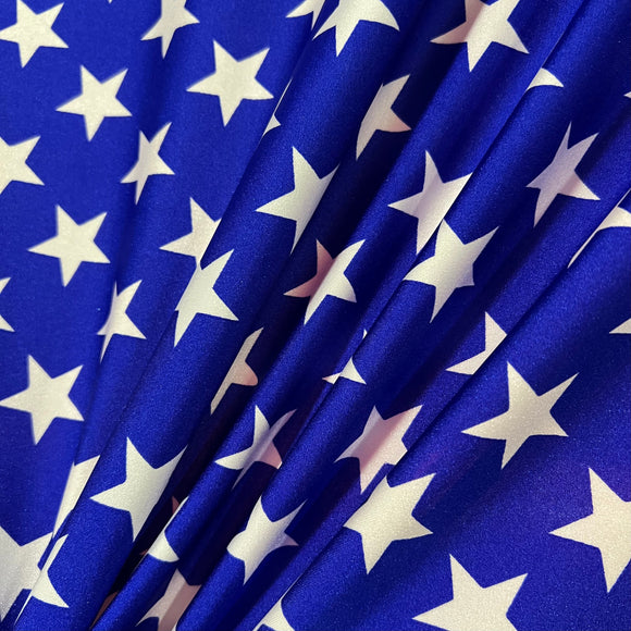 Blue & White Star Print Fabric - Coquetry Clothing