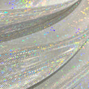 White Kaleidoscope Holographic Stretch Fabric - Coquetry Clothing